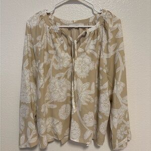 LOFT |  Tie Front Relaxed Blouse | Medium | NEW WITHOUT TAGS